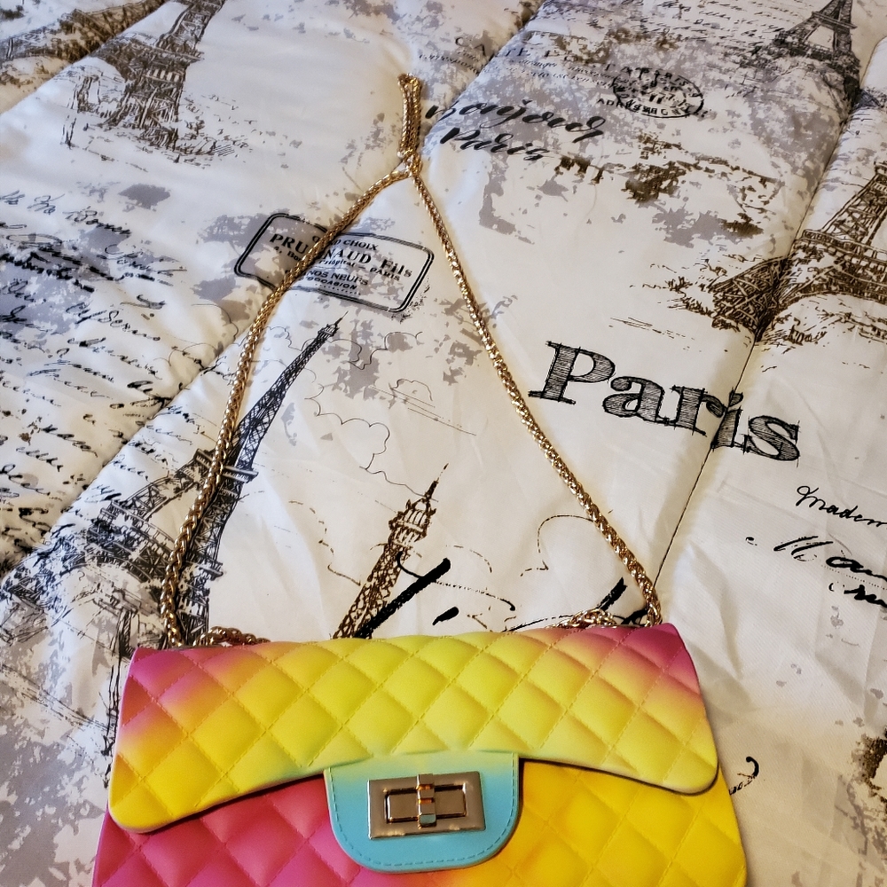 Colorful Quilted Crossbody Bag - Picture 2 of 4